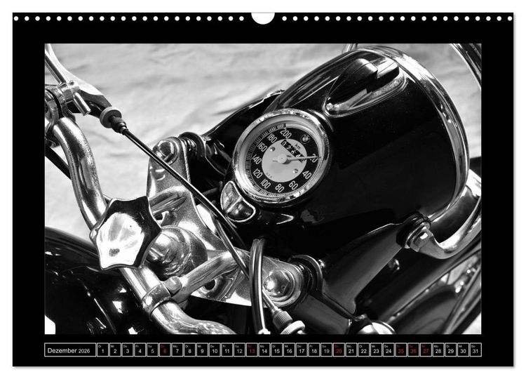 Produktbild: BMW R69S in schwarzweiss (Wandkalender 2026 DIN A3 quer), CALVENDO Monatskalender