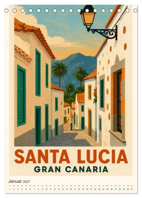 Produktbild: City Poster Gran Canaria (Tischkalender 2027 DIN A5 hoch), CALVENDO Monatskalender