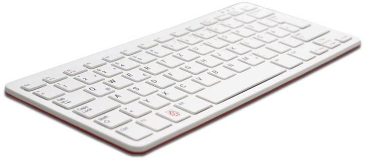 Produktbild: Raspberry Pi&reg; RPI-KEYB (DE)-RED/WHITE USB Tastatur Deutsch, QWERTZ Wei&szlig;, Rot USB-Hub