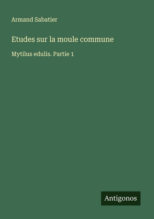 Produktbild: Etudes sur la moule commune