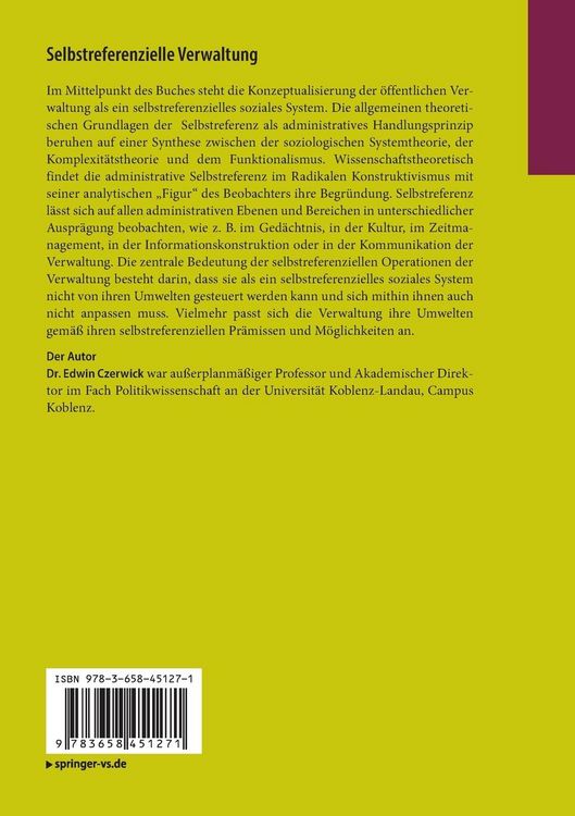 Produktbild: Selbstreferenzielle Verwaltung
