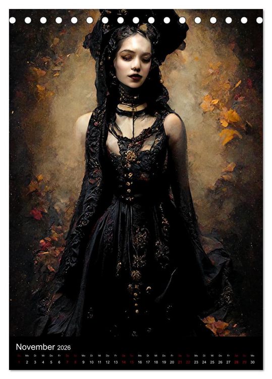 Produktbild: Gothik im Portrait - Viktorianische Kleider (Tischkalender 2026 DIN A5 hoch), CALVENDO Monatskalender
