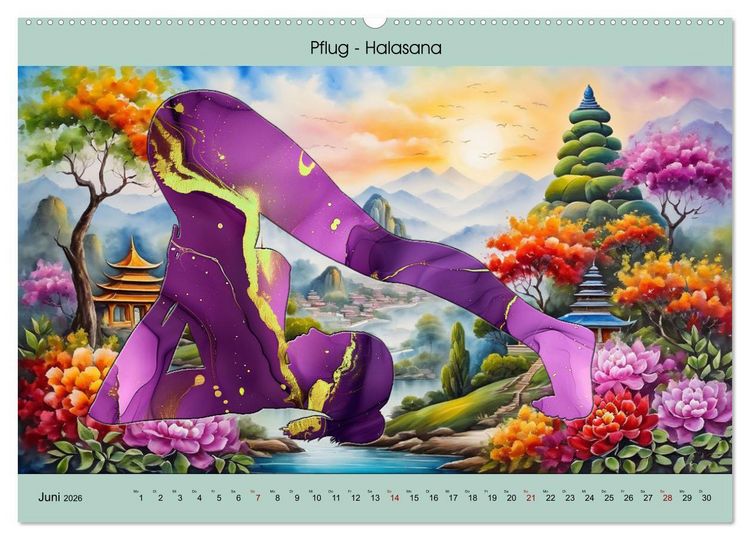 Produktbild: YOGA - Harmonie von K&ouml;rper, Geist und Seele (Wandkalender 2026 DIN A2 quer), CALVENDO Monatskalender