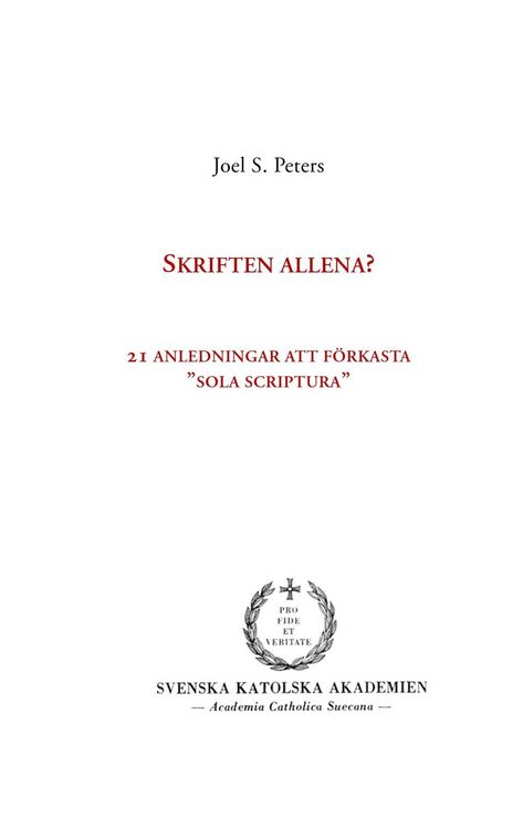 Produktbild: Skriften allena?