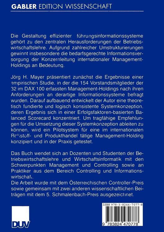 Produktbild: F&uuml;hrungsinformationssysteme f&uuml;r die internationale Management-Holding