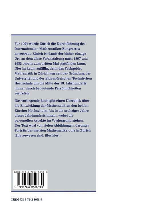 Produktbild: Die Mathematiker an den Z&uuml;rcher Hochschulen