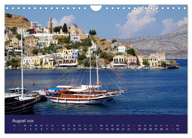 Produktbild: Rhodos mit Lindos und Symi (Wandkalender 2026 DIN A4 quer), CALVENDO Monatskalender