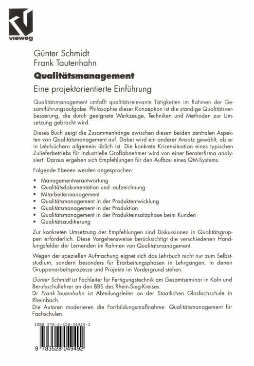 Produktbild: Qualit&auml;tsmanagement