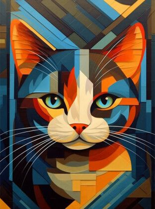 Produktbild: CALVENDO Puzzle Katzenportrait in modernem Kunststil | 2000 Teile Lege-Gr&ouml;&szlig;e 90x67cm Foto-Puzzle f&uuml;r gl&uuml;ckliche Stunden