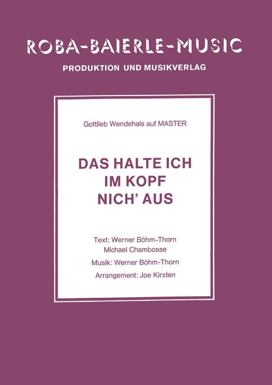 Produktbild: Das halte ich im Kopf nich' aus