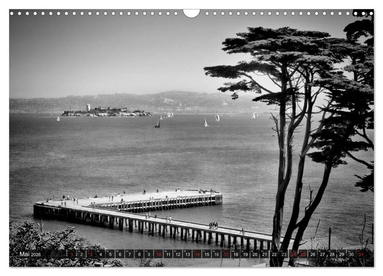 Produktbild: SAN FRANCISCO Monochrome Ansichten (Wandkalender 2026 DIN A3 quer), CALVENDO Monatskalender