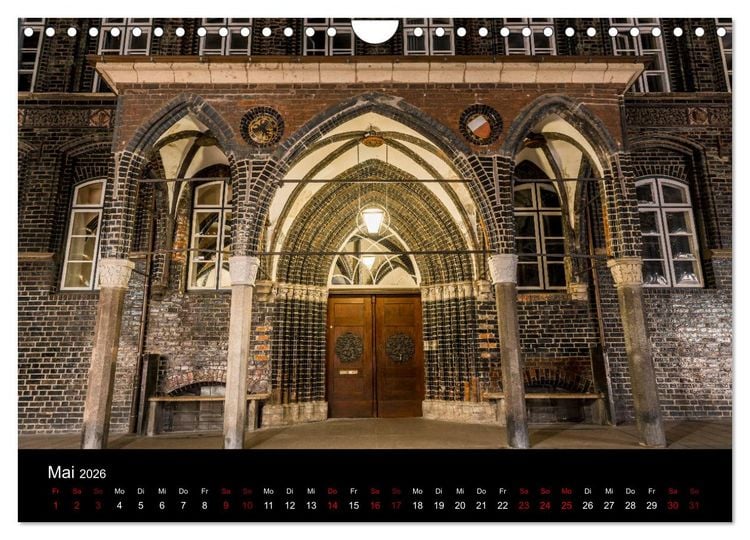 Produktbild: Eine Nacht in L&uuml;beck (Wandkalender 2026 DIN A4 quer), CALVENDO Monatskalender