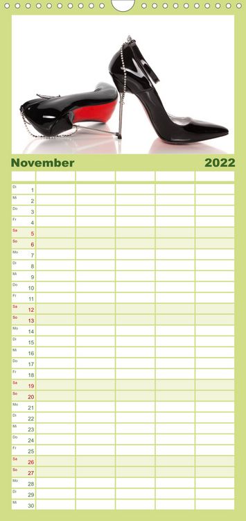 Produktbild: Familienplaner Farbenfrohe High Heels (Wandkalender 2022 , 21 cm x 45 cm, hoch)