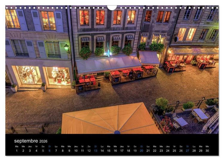 Produktbild: Cr&eacute;puscule sur Gen&egrave;ve (Calendrier mural 2026 DIN A3 vertical), CALVENDO calendrier mensuel
