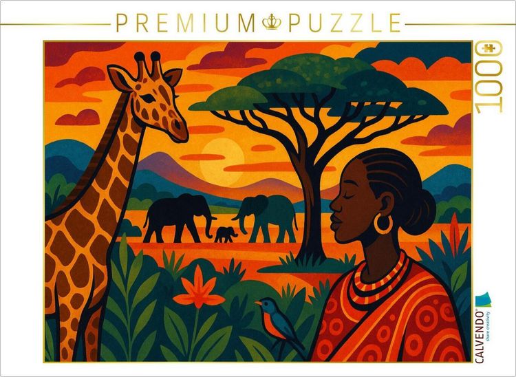Produktbild: CALVENDO Puzzle Wo Giraffen wandern und Tr&auml;ume bl&uuml;hen | 1000 Teile Lege-Gr&ouml;&szlig;e 64x48cm Foto-Puzzle f&uuml;r gl&uuml;ckliche Stunden