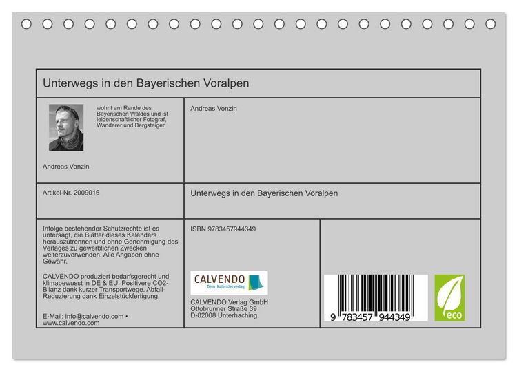 Produktbild: Unterwegs in den Bayerischen Voralpen (Tischkalender 2026 DIN A5 quer), CALVENDO Monatskalender