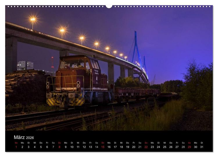 Produktbild: Der Hafen Hamburg bei Tag und Nacht (Wandkalender 2026 DIN A2 quer), CALVENDO Monatskalender