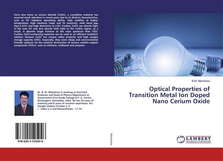 Produktbild: Optical Properties of Transition Metal Ion Doped Nano Cerium Oxide