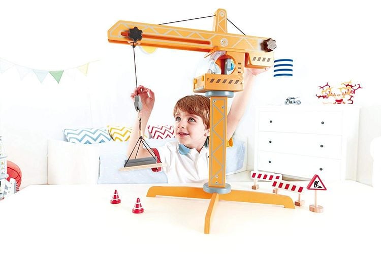 Produktbild: Hape E3011 - Gro&szlig;er Baukran, drehbar inkl. Zubeh&ouml;r, Holz
