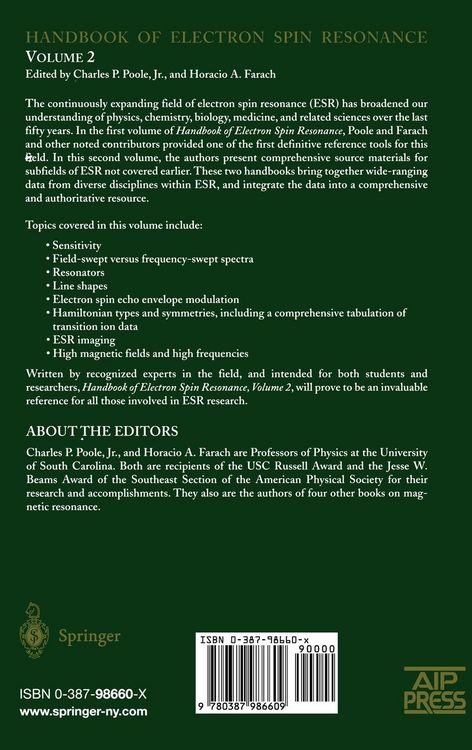 Produktbild: Handbook of Electron Spin Resonance