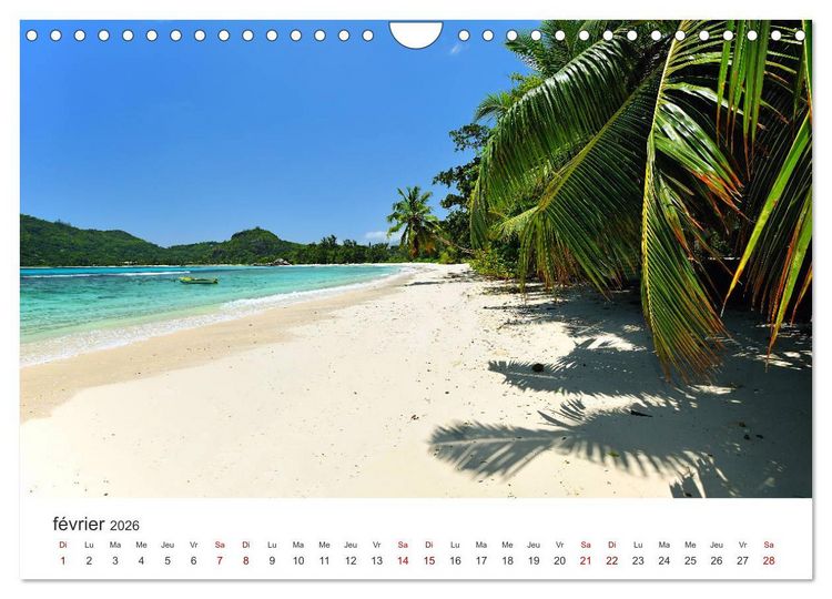 Produktbild: Plages de r&ecirc;ve Seychelles (Calendrier mural 2026 DIN A4 vertical), CALVENDO calendrier mensuel