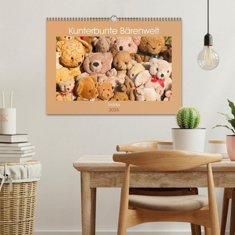 Produktbild: Kunterbunte B&auml;renwelt - Teddys (Wandkalender 2026 DIN A3 quer), CALVENDO Monatskalender