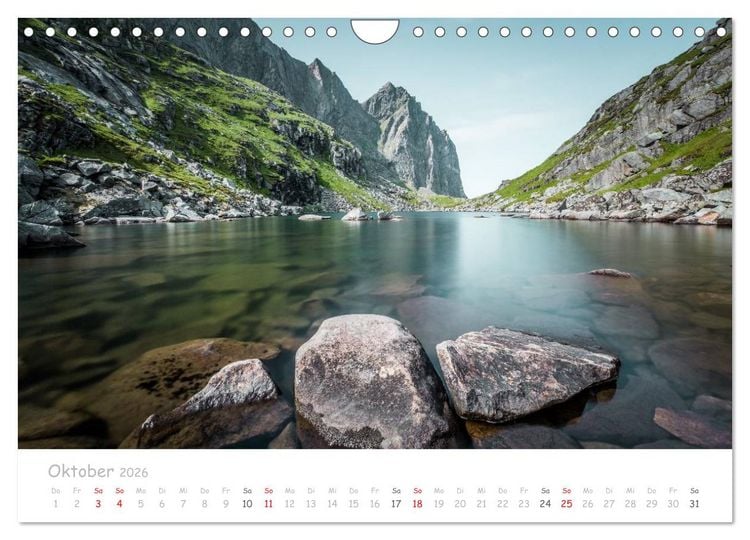 Produktbild: Norwegische Berg- und Fjordlandschaften (Wandkalender 2026 DIN A4 quer), CALVENDO Monatskalender
