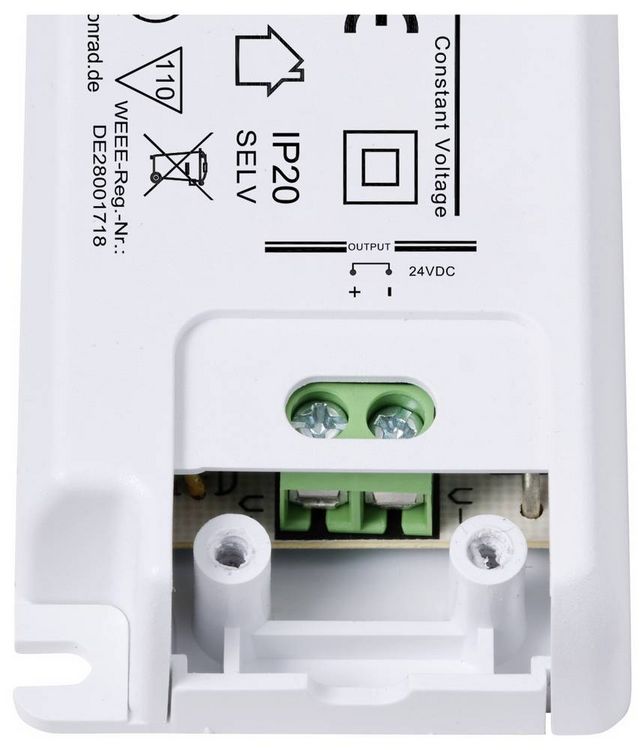 Produktbild: TRU COMPONENTS TC-YSL15F-2400625 LED-Trafo Konstantspannung 15W 0.625A 24 V/DC M&ouml;belzulassung, &Uuml;berspannung, Montage auf