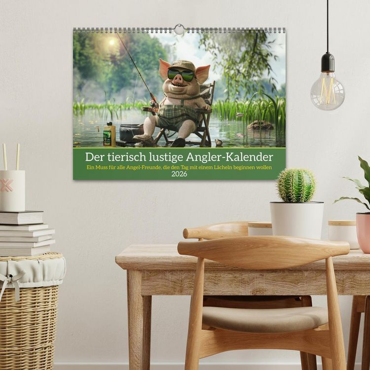 Produktbild: Der tierisch lustige Angler-Kalender (Wandkalender 2026 DIN A3 quer), CALVENDO Monatskalender
