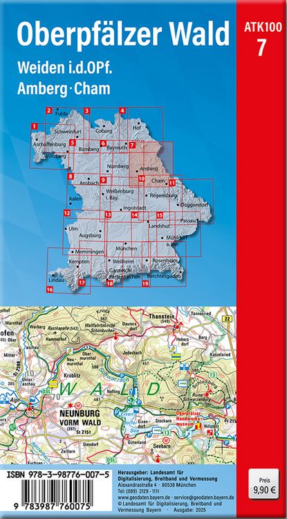 Produktbild: ATK100-7 Oberpf&auml;lzer Wald (Amtliche Topographische Karte 1:100000)