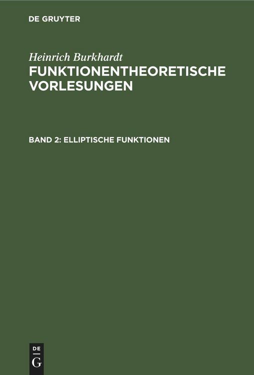 Produktbild: Elliptische Funktionen