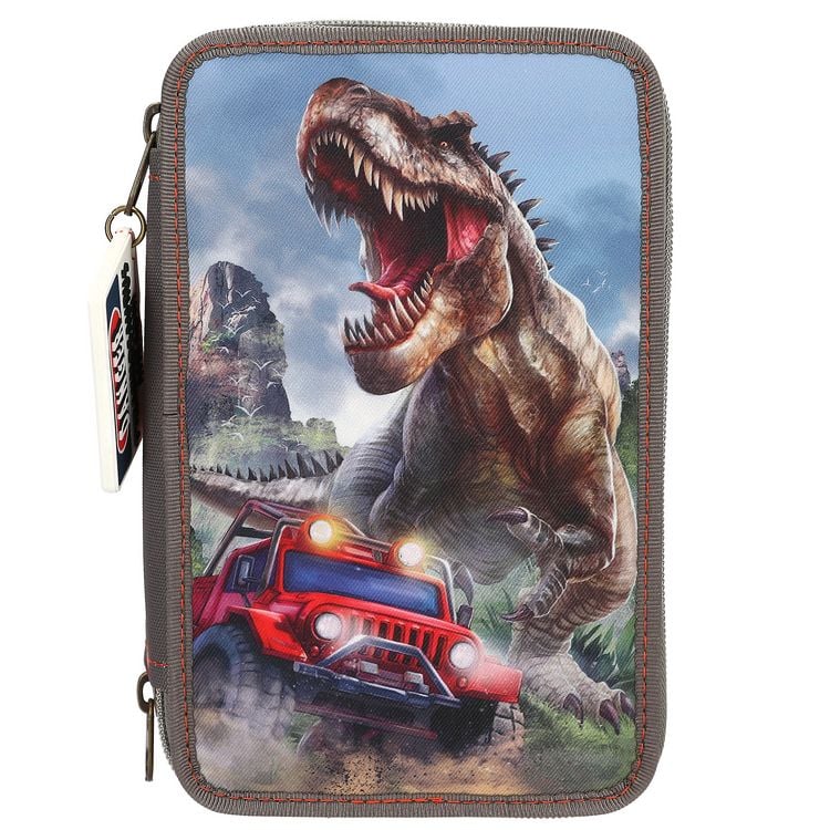 Produktbild: Dino World 3 Fach Federtasche NEW WORLD