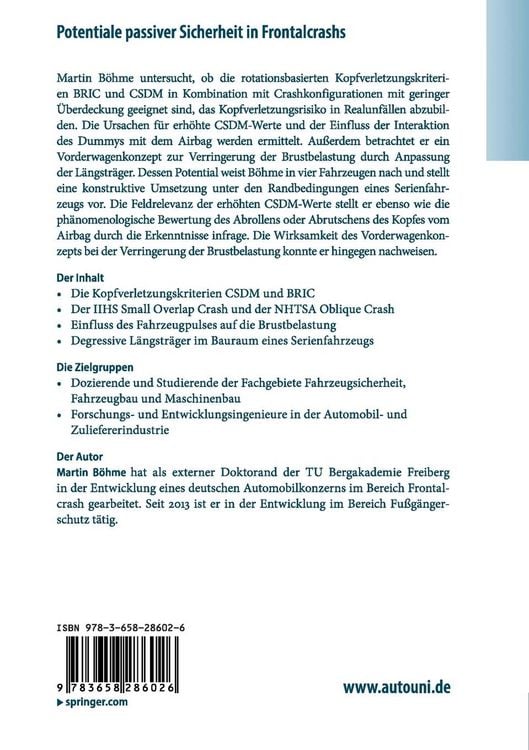 Produktbild: Potentiale passiver Sicherheit in Frontalcrashs