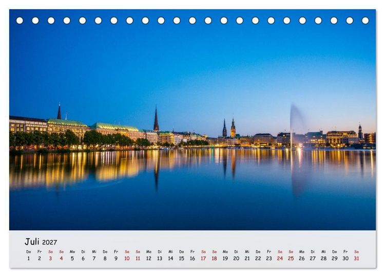 Produktbild: Hamburg - Zwischen Alster und Elbe (Tischkalender 2027 DIN A5 quer), CALVENDO Monatskalender