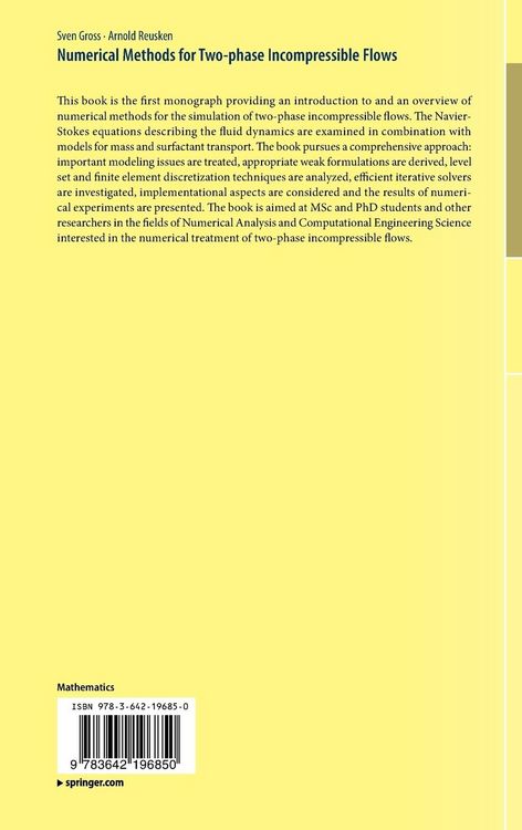 Produktbild: Numerical Methods for Two-phase Incompressible Flows