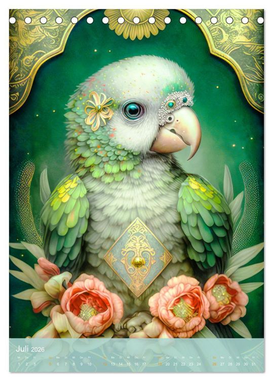 Produktbild: Tiere im Tarot Stil (Tischkalender 2026 DIN A5 hoch), CALVENDO Monatskalender