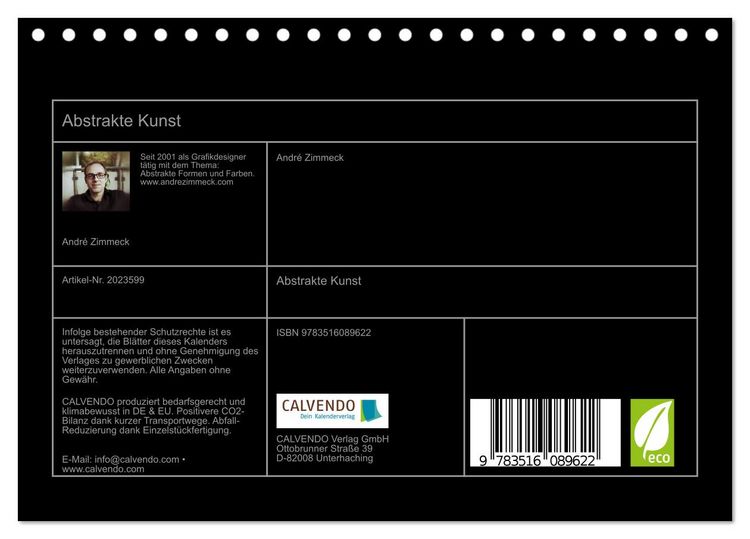 Produktbild: Abstrakte Kunst (Tischkalender 2026 DIN A5 quer), CALVENDO Monatskalender