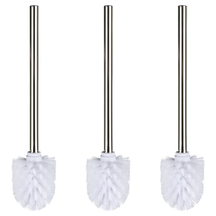 Produktbild: WC-B&uuml;rste mit Edelstahlstiel Gl&auml;nzend 3er Set, &Oslash; 8 x 35 cm