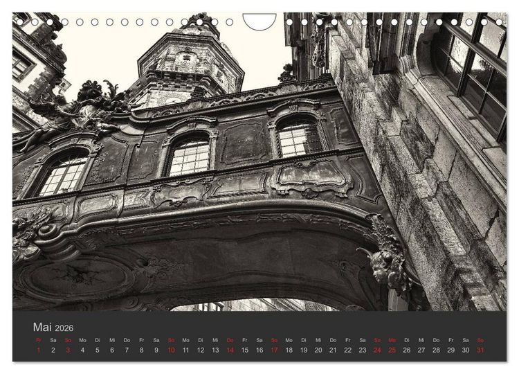 Produktbild: Dresden Schwarz Weiss 2026 (Wandkalender 2026 DIN A4 quer), CALVENDO Monatskalender