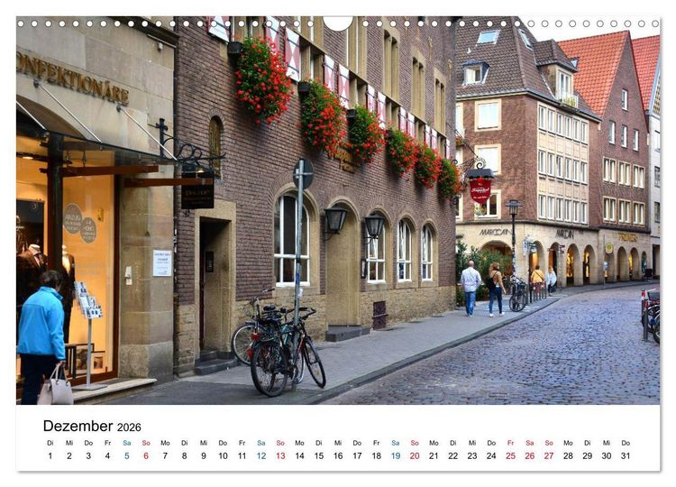 Produktbild: M&uuml;nster - die liebenswerte Fahrradstadt (Wandkalender 2026 DIN A3 quer), CALVENDO Monatskalender