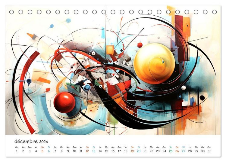 Produktbild: L'art abstrait en mouvement (Calendrier de bureau 2026 DIN A5 vertical), CALVENDO calendrier mensuel