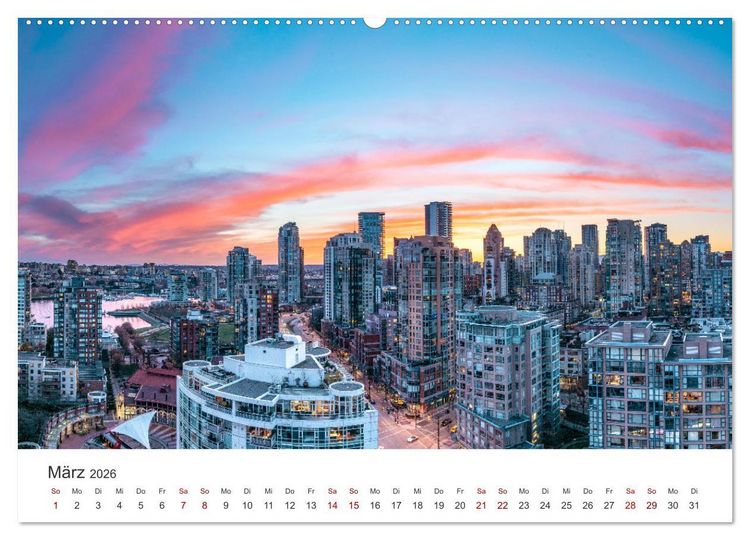 Produktbild: Vancouver - Eine wundersch&ouml;ne Stadt an der Westk&uuml;ste Kanadas. (Wandkalender 2026 DIN A2 quer), CALVENDO Monatskalender