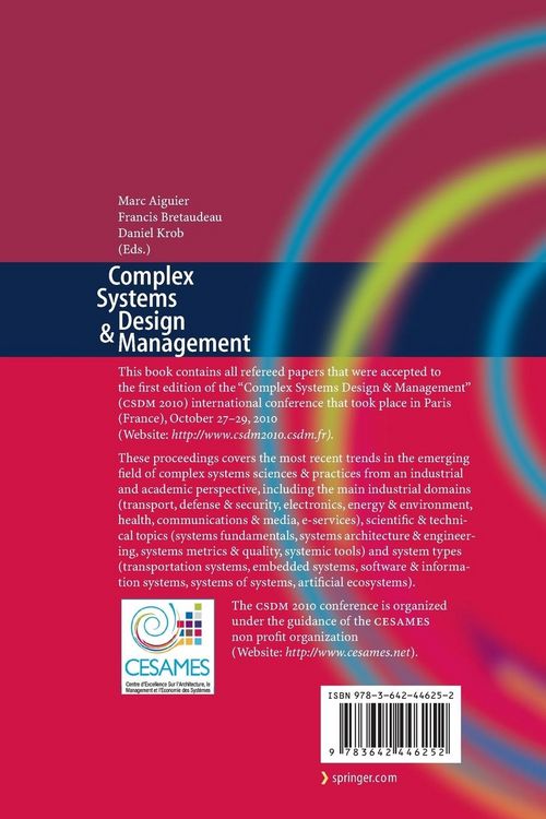 Produktbild: Complex Systems Design & Management