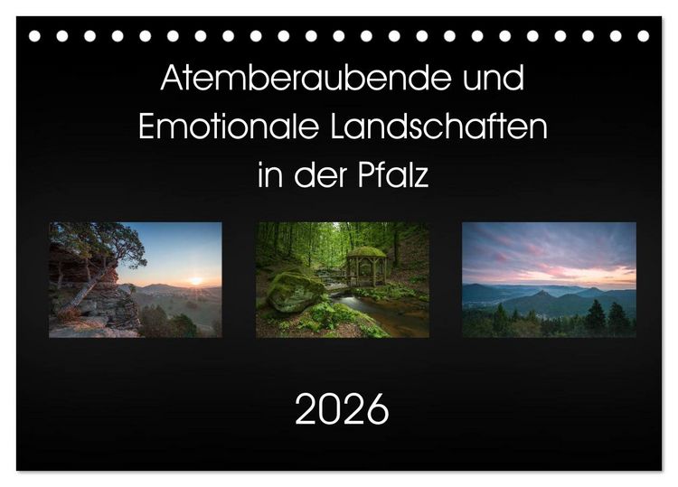 Produktbild: Atemberaubende und Emotionale Landschaften in der Pfalz (Tischkalender 2026 DIN A5 quer), CALVENDO Monatskalender