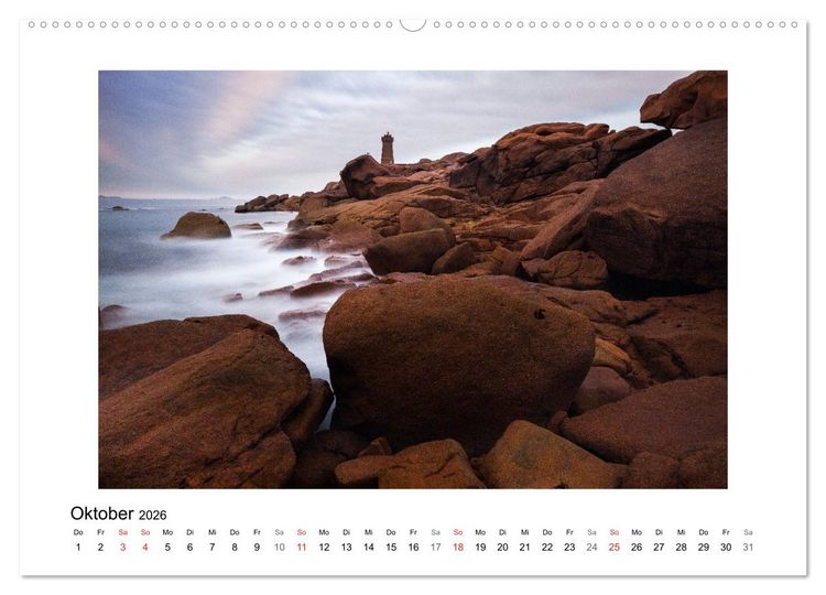 Produktbild: Bretagne - C&ocirc;te de Granit Rose (Wandkalender 2026 DIN A2 quer), CALVENDO Monatskalender