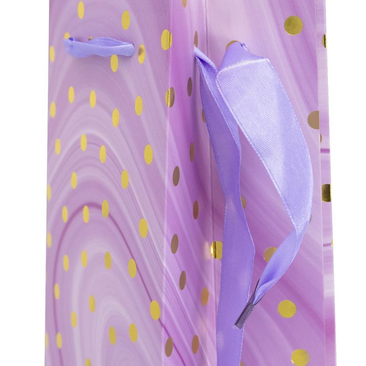 Produktbild: Idena Flaschentasche Dot lila/gold 12x35x9cm