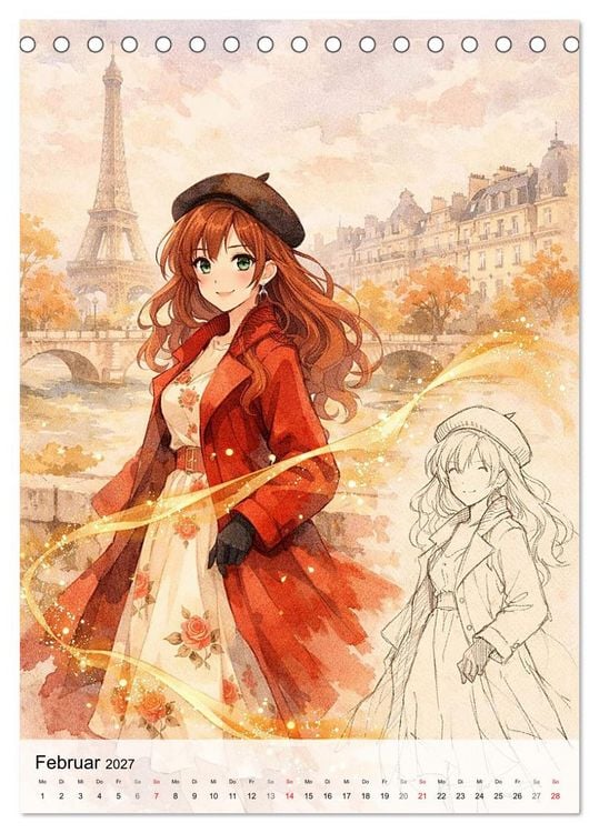 Produktbild: Anime Weltreise (Tischkalender 2027 DIN A5 hoch), CALVENDO Monatskalender