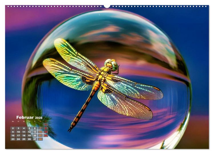 Produktbild: Libellen in einer Glaskugel (hochwertiger Premium Wandkalender 2026 DIN A2 quer), Kunstdruck in Hochglanz