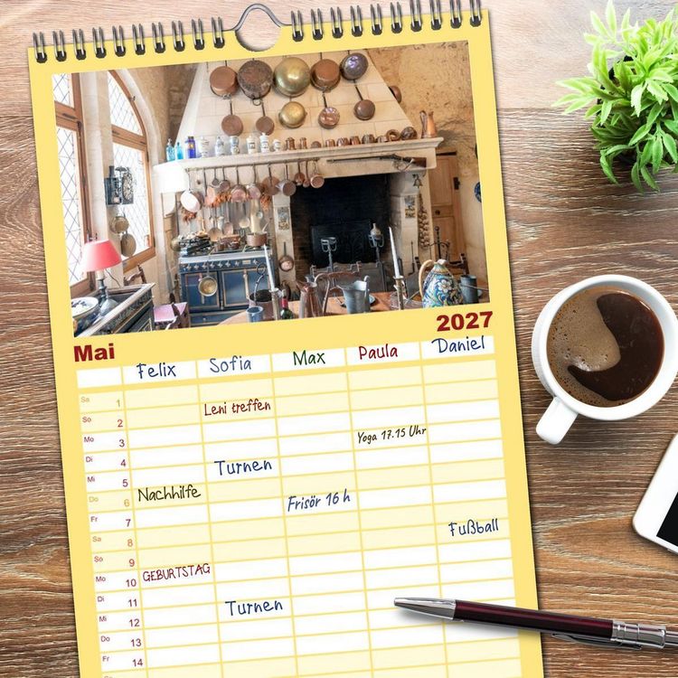 Produktbild: Familienplaner 2027 - F&uuml;rstliche K&uuml;chen und Tafeln mit 5 Spalten (Wandkalender, 21 x 45 cm) CALVENDO