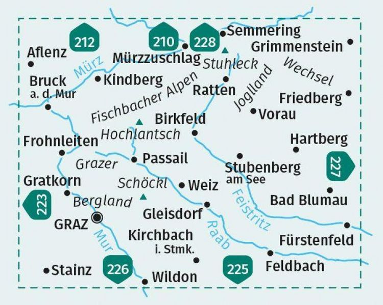 Produktbild: KOMPASS Wanderkarten-Set 221 Grazer Bergland, Fischbacher Alpen (2 Karten) 1:50.000